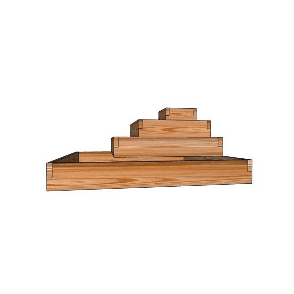 Грядка-этажерка из лиственницы / 115x115см