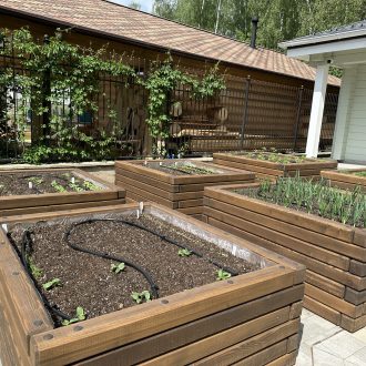 Грядки из бруса лиственницы / Чеховский район // Июнь 2025