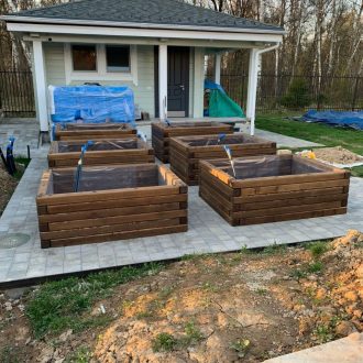 Грядки из бруса лиственницы / Чеховский район // Июнь 2025