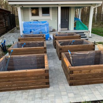 Грядки из бруса лиственницы / Чеховский район // Июнь 2025