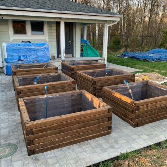 Грядки из бруса лиственницы / Чеховский район // Июнь 2025